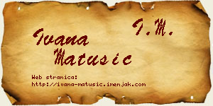 Ivana Matušić vizit kartica